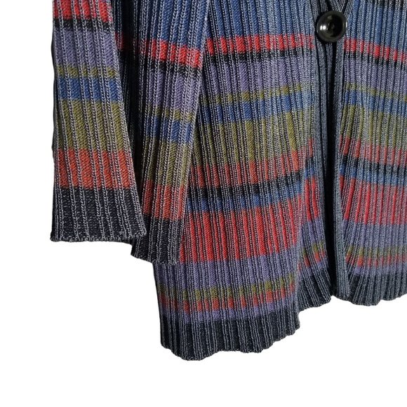 Coldwater Creek Sz L 14 16 Sweater Cardigan Ribbed Knit Flyaway Sweater Jacket - Picture 5 of 6